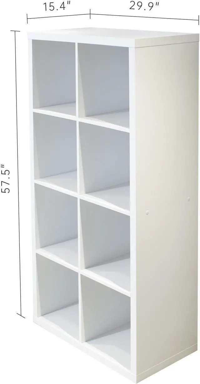 Alt view image 6 of 6 - Smart Cube 8-Cube Organizer Storage with Opened Back Shelves,2 X 4 Cube Bookcase Book Shleves for Home, Office (White)