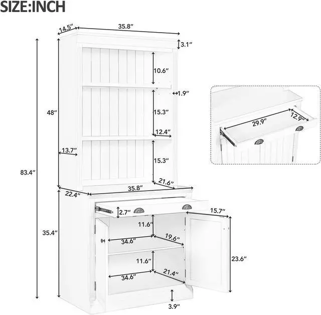 Alt view image 2 of 7 - 83.4"Tall Bookshelf Suite, Modern Bookcase Suite with LED Lighting,Doors and Drawers,2-Piece Set Storage Bookcase with Open Shelves for Living Room,Home Office,White