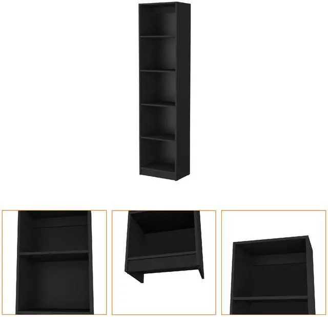 Alt view image 5 of 7 - Sutton Slim Bookcase with Modern 5-Shelf Design