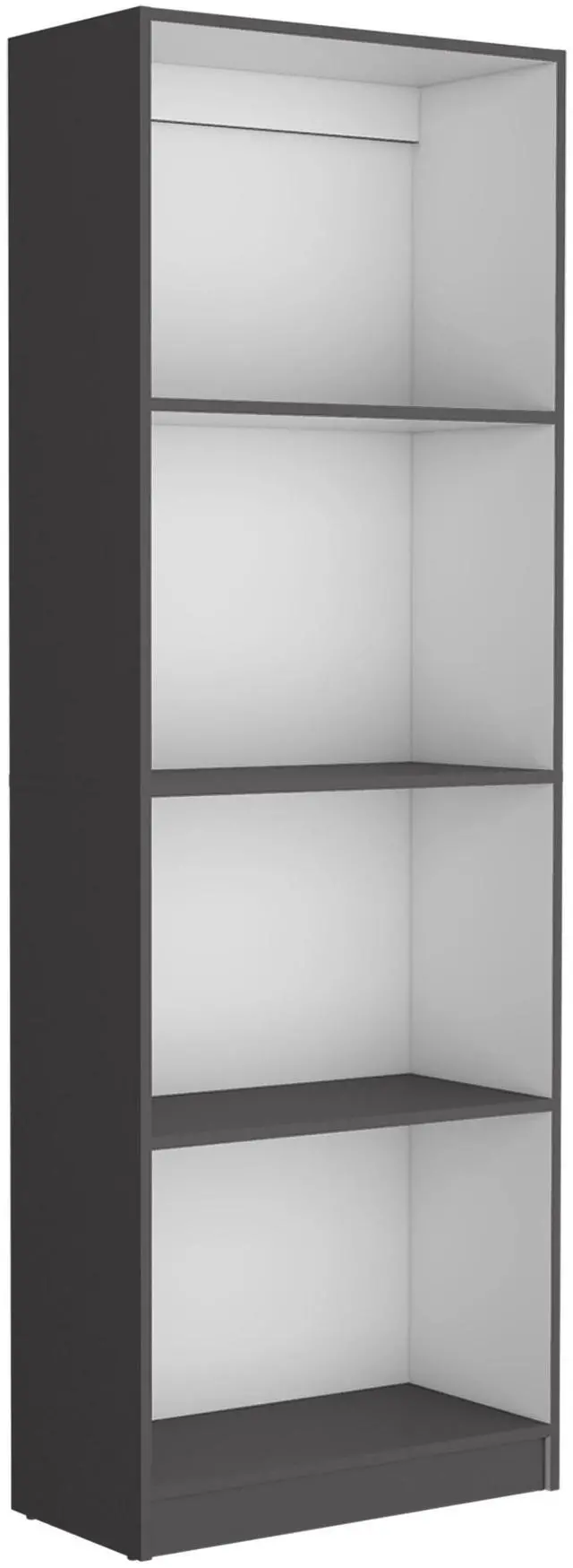 Alt view image 5 of 7 - Aynor 3 Piece Home Bookcase set, 74" Wide with 12 Shelves and 2-door Cabinet ,  Living Room Set  Matt Gray / White