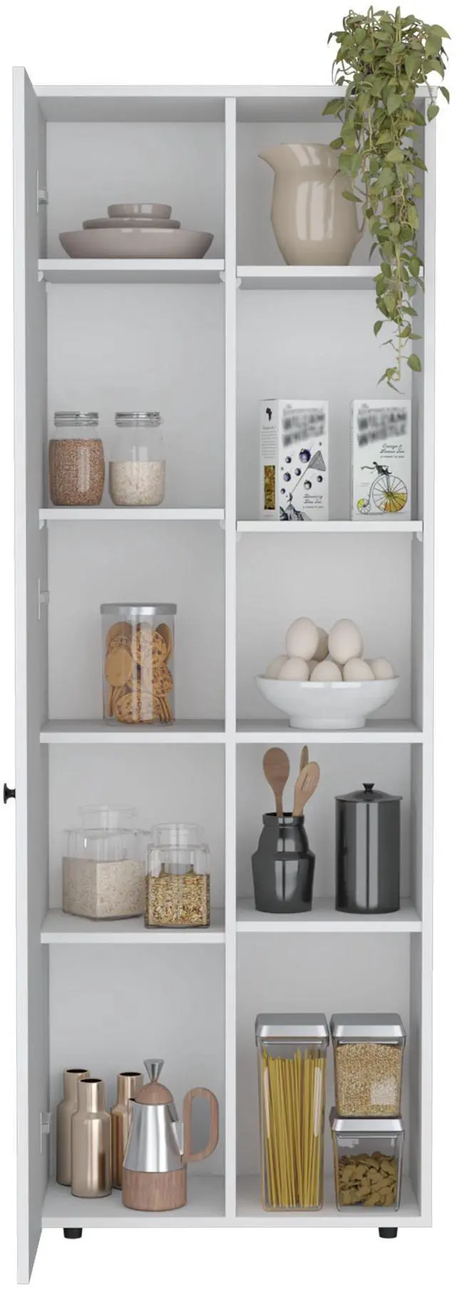 Alt view image 5 of 7 - Hoyt Kitchen Pantry Storage Cabinet With and Five Interior and Exterior Shelves