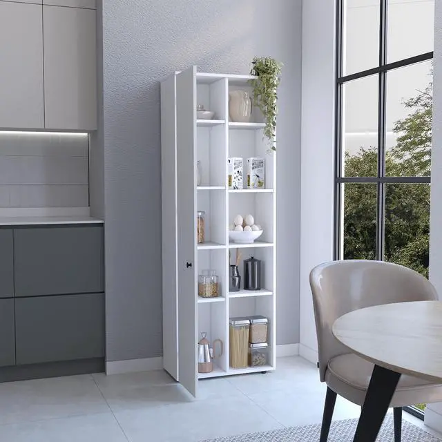 Alt view image 4 of 7 - Hoyt Kitchen Pantry Storage Cabinet With and Five Interior and Exterior Shelves