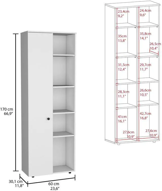 Alt view image 3 of 7 - Hoyt Kitchen Pantry Storage Cabinet With and Five Interior and Exterior Shelves