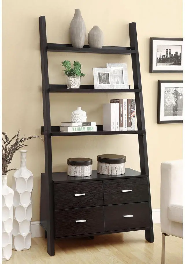 Main image of Shasta Cappuccino 5-Shelf Storage Ladder Bookshelf
