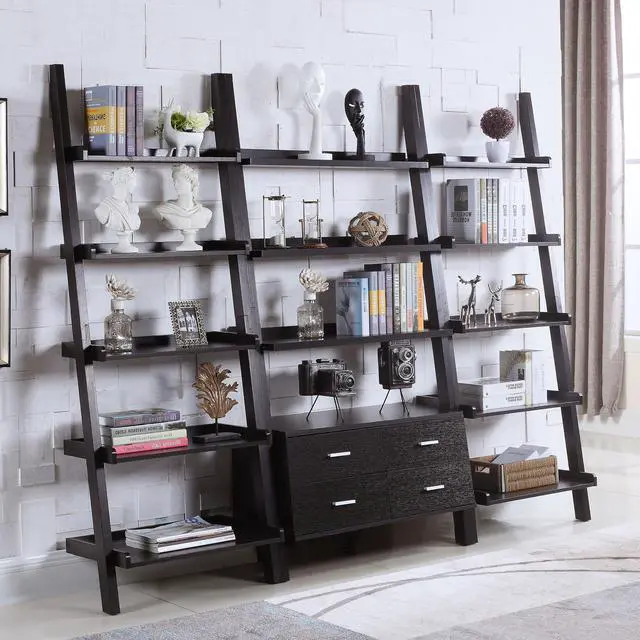 Alt view image 3 of 6 - Shasta Cappuccino 5-Shelf Storage Ladder Bookshelf