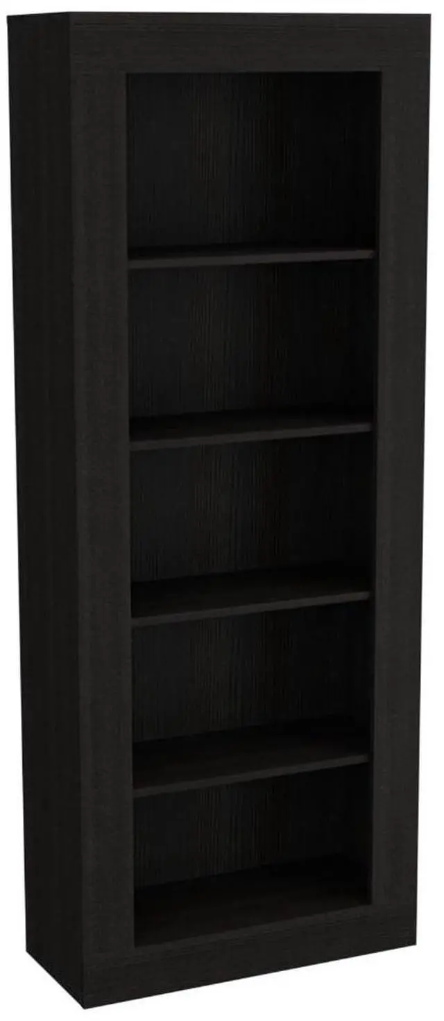 Alt view image 2 of 7 - Andina Bookcase, Vertical Design, Five Shelves -Black