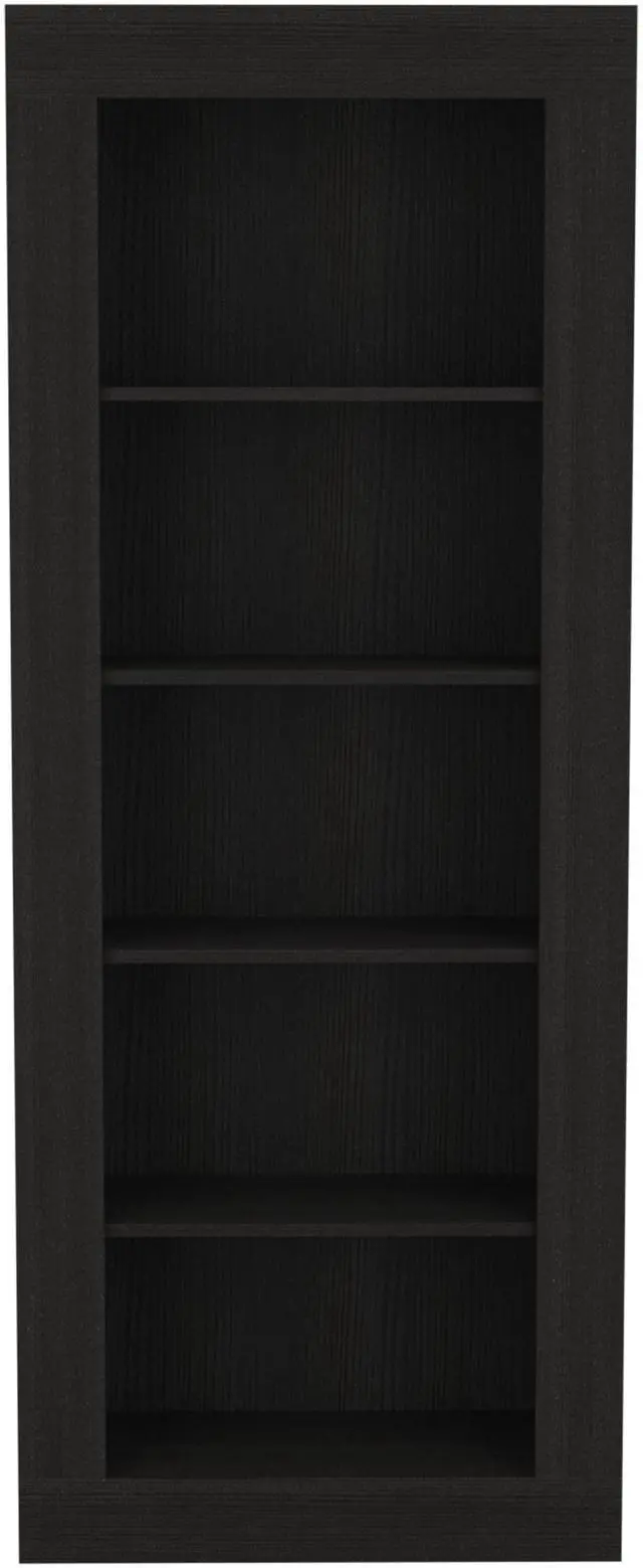 Alt view image 6 of 7 - Andina Bookcase, Vertical Design, Five Shelves -Black