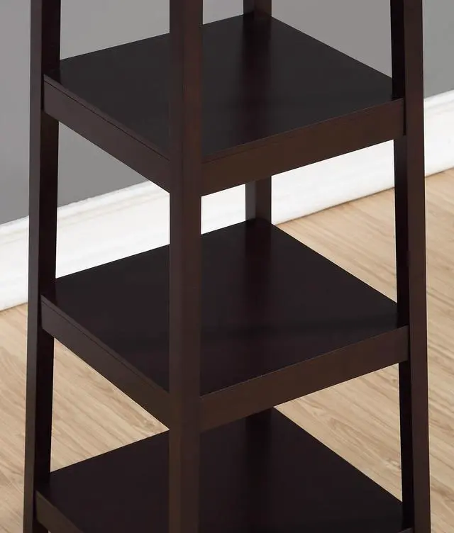 Alt view image 2 of 6 - Vassen Coat Rack w/ 3-Tier Storage Shelves in Espresso Finish