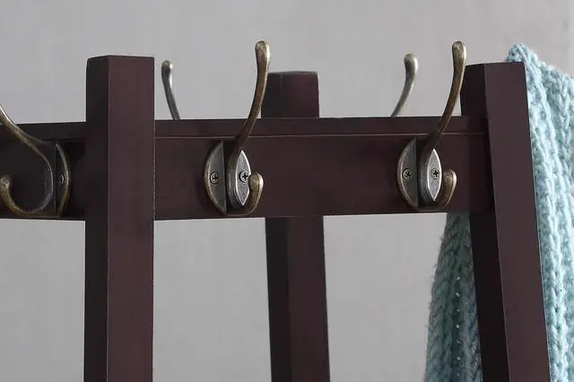 Alt view image 3 of 6 - Vassen Coat Rack w/ 3-Tier Storage Shelves in Espresso Finish