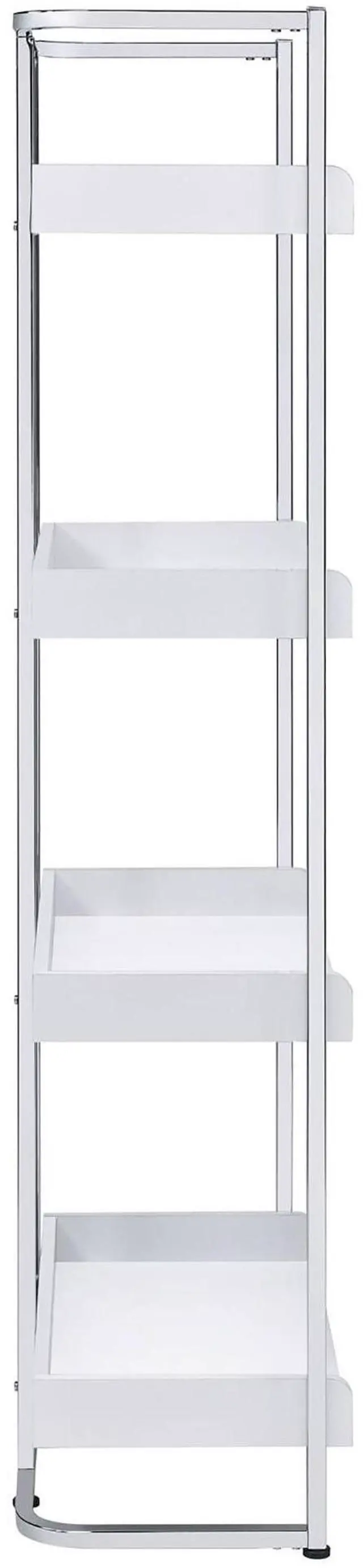 Alt view image 5 of 7 - Glossy White 4-Shelf Open Back Bookcase
