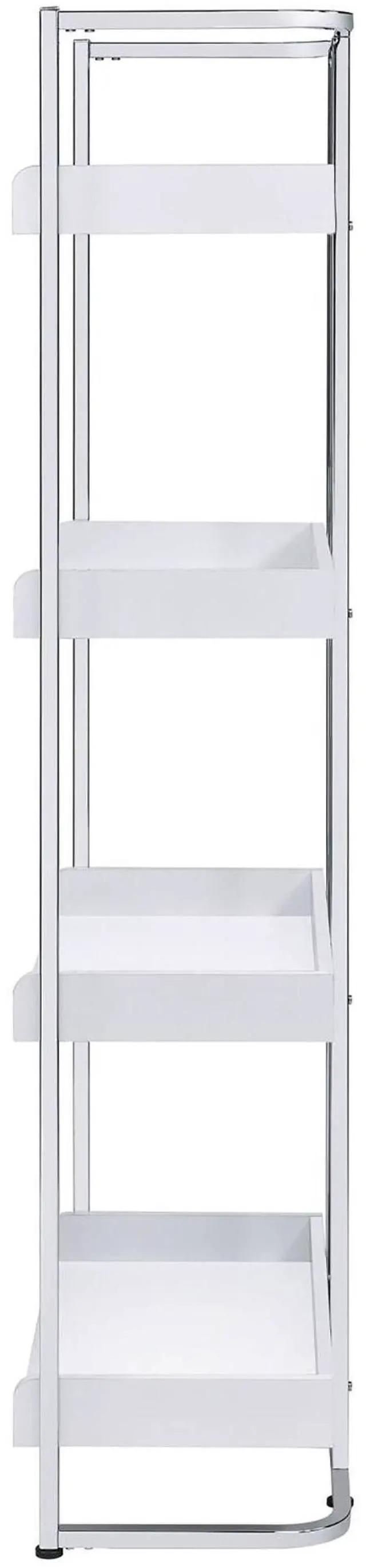 Alt view image 6 of 7 - Glossy White 4-Shelf Open Back Bookcase