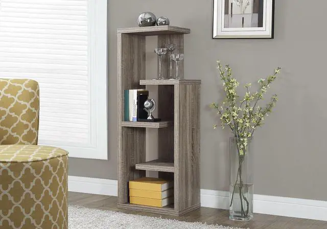 Alt view image 5 of 6 - Bookshelf, Bookcase, Etagere, 4 Tier, 48"h, Office, Bedroom, Brown Laminate, Contemporary, Modern