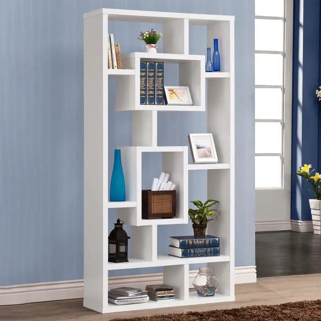 Main image of White 10-Shelf Open Back Bookcase