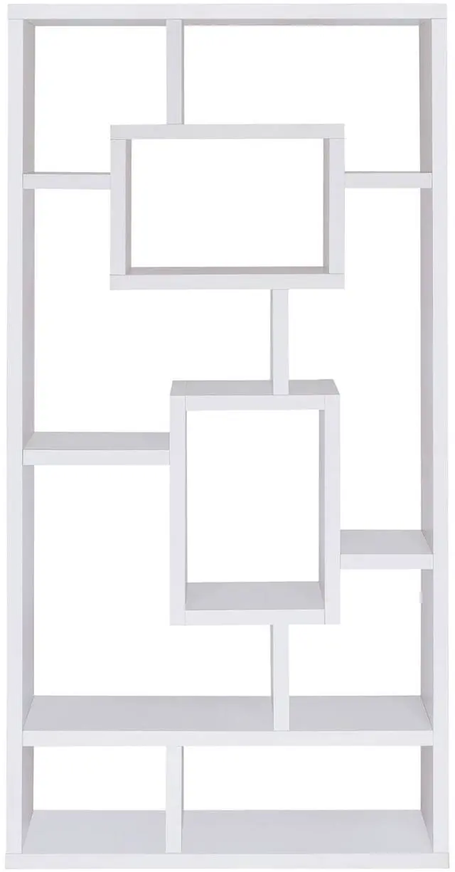 Alt view image 7 of 7 - White 10-Shelf Open Back Bookcase