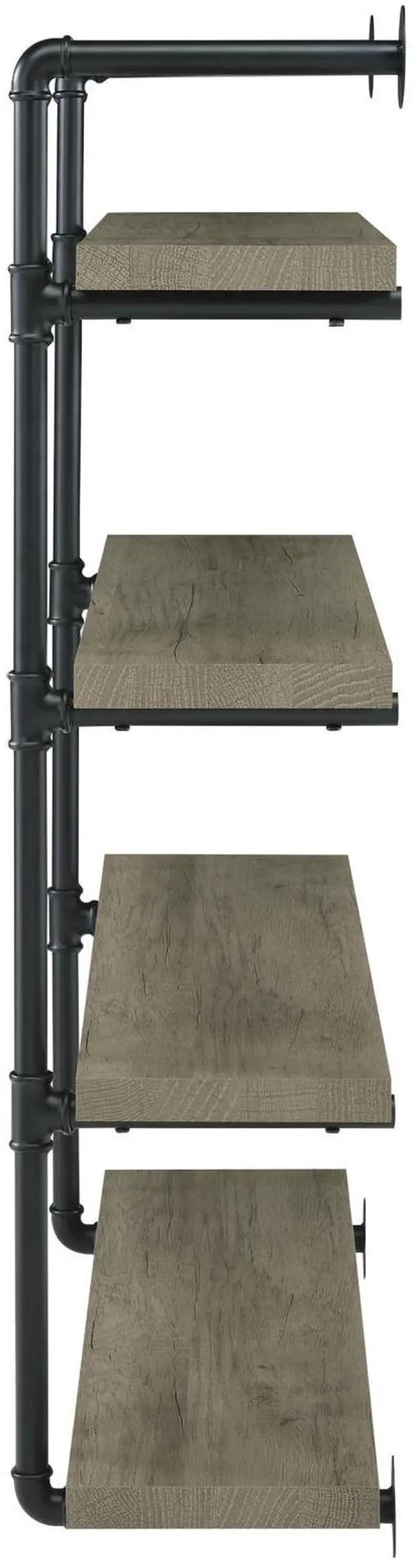 Alt view image 4 of 7 - Black and Grey Driftwood 4-tier Wall Shelf