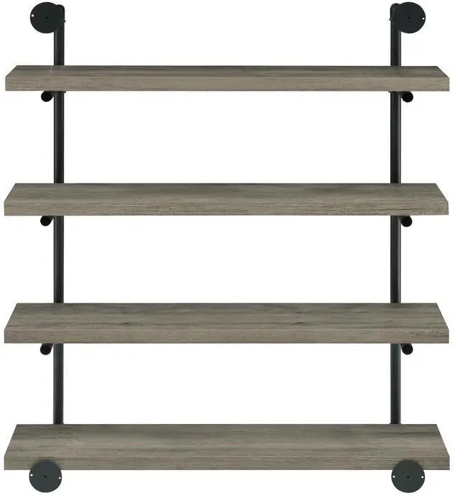 Alt view image 6 of 7 - Black and Grey Driftwood 4-tier Wall Shelf