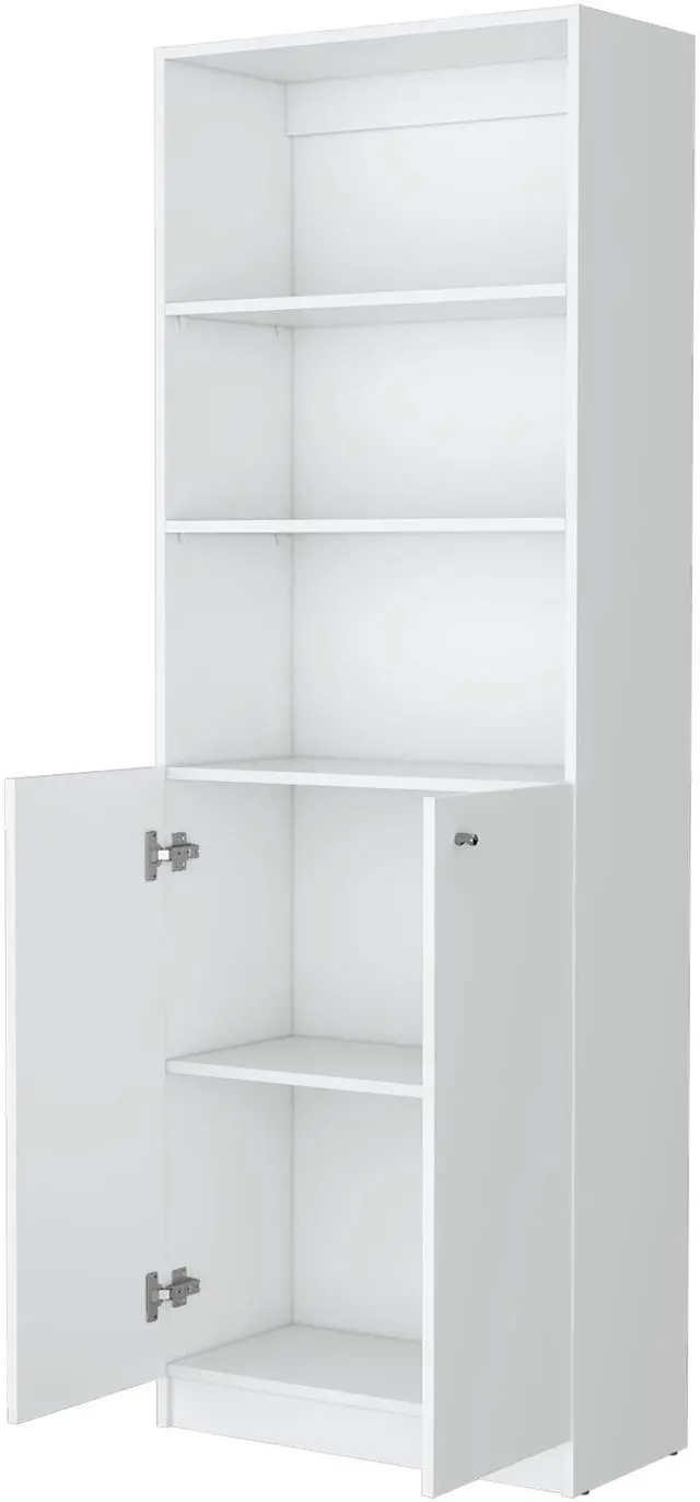 Alt view image 6 of 7 - Zachary White 2-Door Bookcase