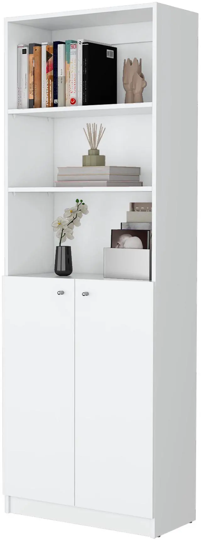 Alt view image 7 of 7 - Zachary White 2-Door Bookcase