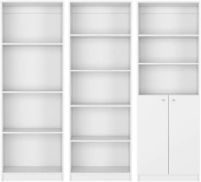 Alt view image 2 of 7 - Utah 3 Piece Living Room Set with 3 Bookcases, White