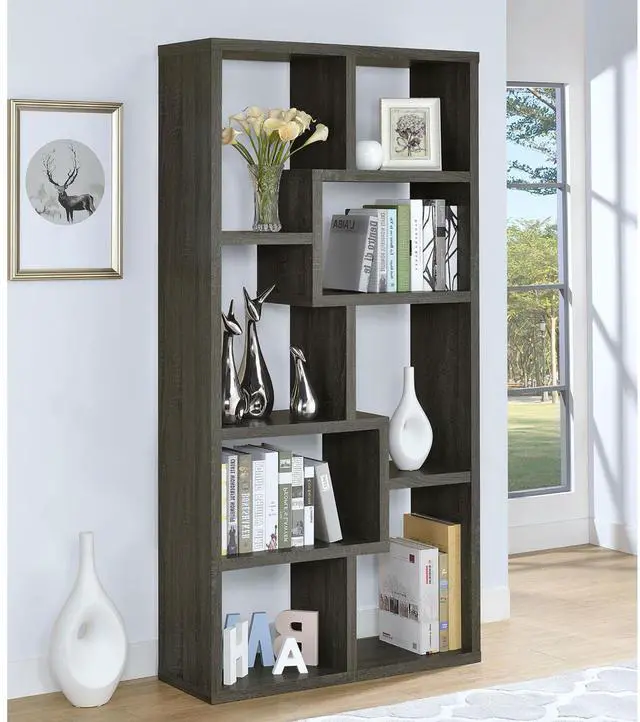 Main image of Weathered Grey 8-shelf Bookcase