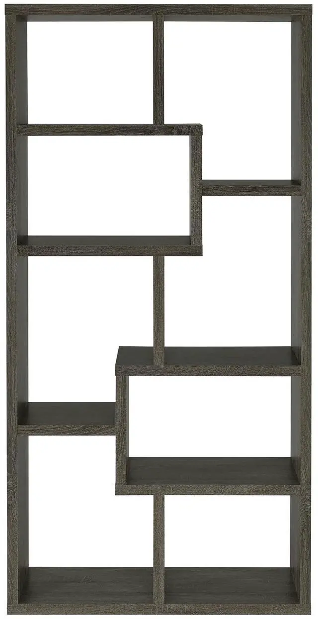 Alt view image 3 of 5 - Weathered Grey 8-shelf Bookcase