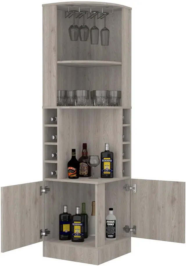 Alt view image 6 of 7 - Itzel Antique Oak & Sandy Gray Finish Bookshelf