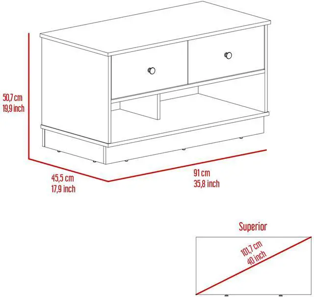 Alt view image 4 of 7 - Hamilton Storage Bench, Two Open Shelves, Two Drawers -Black