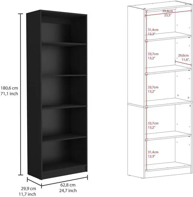 Alt view image 6 of 6 - Black 3 Piece Living Room Set with 3 Bookcases