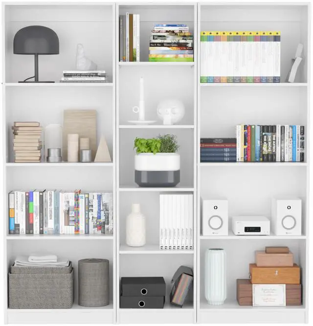 Main image of Trues 3 Piece Living Room Set with 3 Bookcases, White