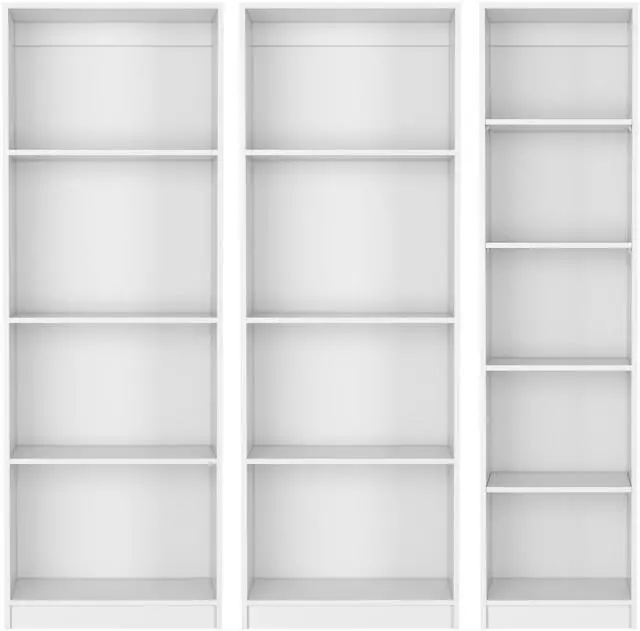 Alt view image 2 of 7 - Trues 3 Piece Living Room Set with 3 Bookcases, White