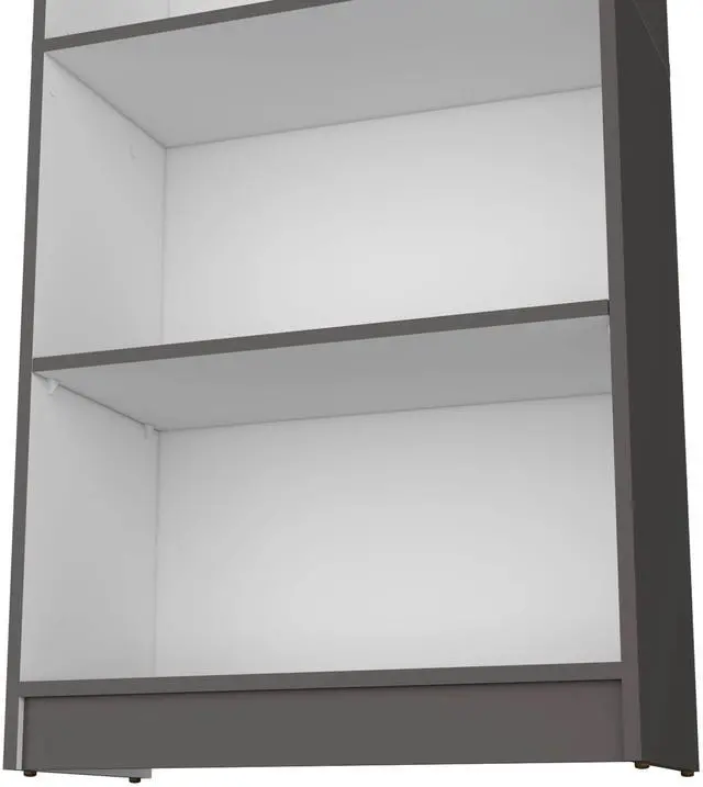 Alt view image 4 of 7 - Matt Gray and White 5-Shelf Bookcase