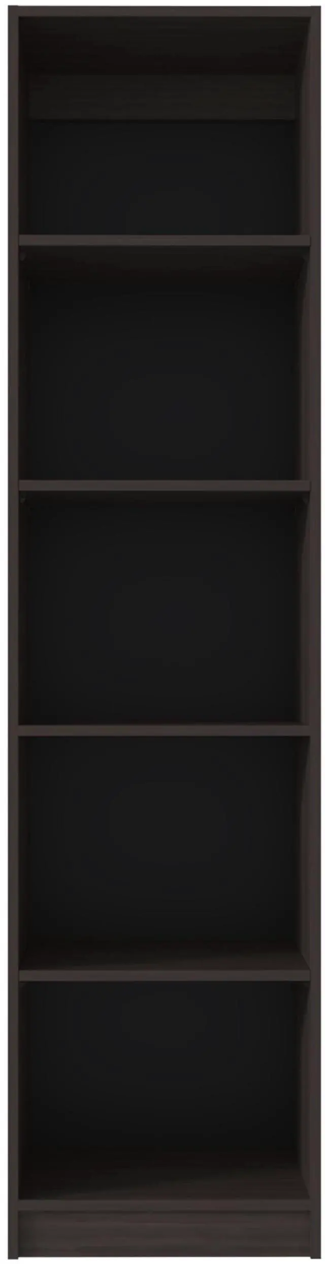 Alt view image 3 of 7 - Home Slim 5 Shelves Narrow Bookcase With Open Shelves, Stained Walnut