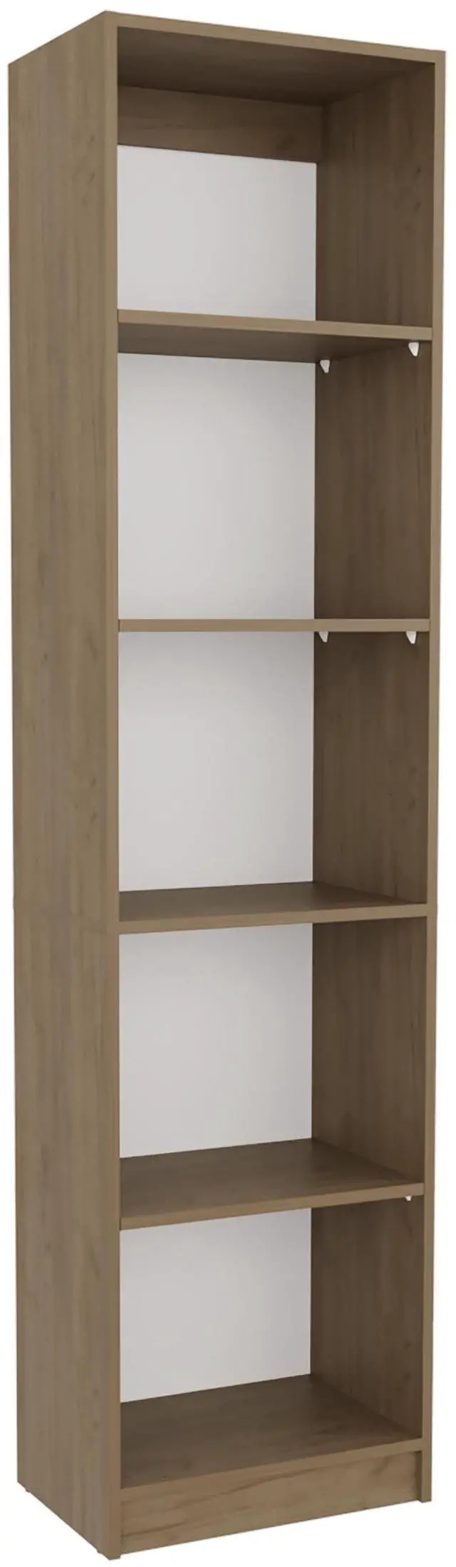 Alt view image 5 of 7 - Home Slim Design Bookcase With 5-Tier Shelves, Vertical Freestanding Display Storage, Natural Oak