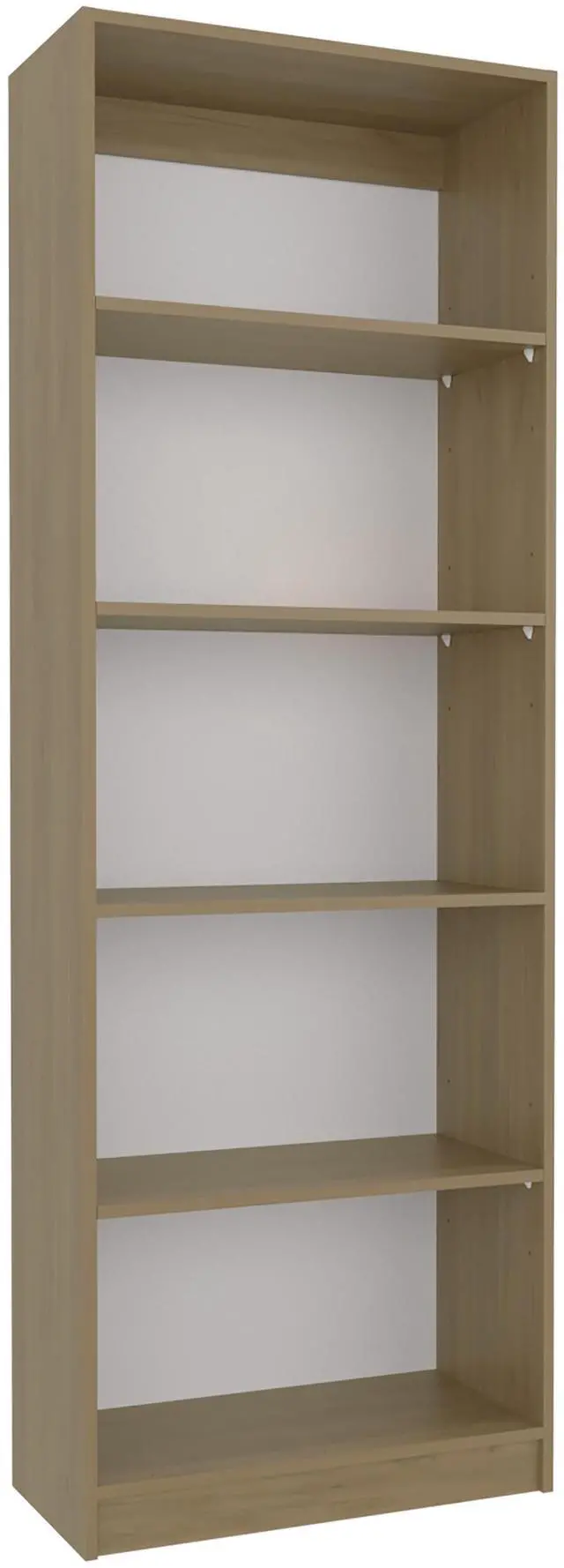 Alt view image 5 of 7 - Home 4 Shelves Bookcase, Wide, With Multi-Tiered Storage, Display Shelves, Natural Oak