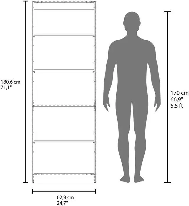 Alt view image 7 of 7 - Home 4 Shelves Bookcase, Wide, With Multi-Tiered Storage, Display Shelves, Natural Oak