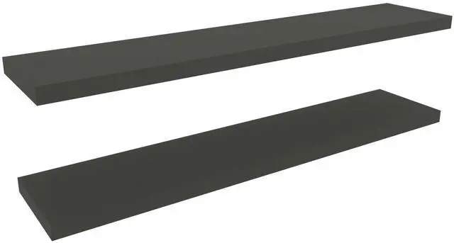Alt view image 2 of 7 - Ecco 47" Wide Floating Shelves Set of 2, Shelves for Wall Decor for Bedroom, Bathroom Storage Shelves, Book Shelves for Living Room Matt Gray
