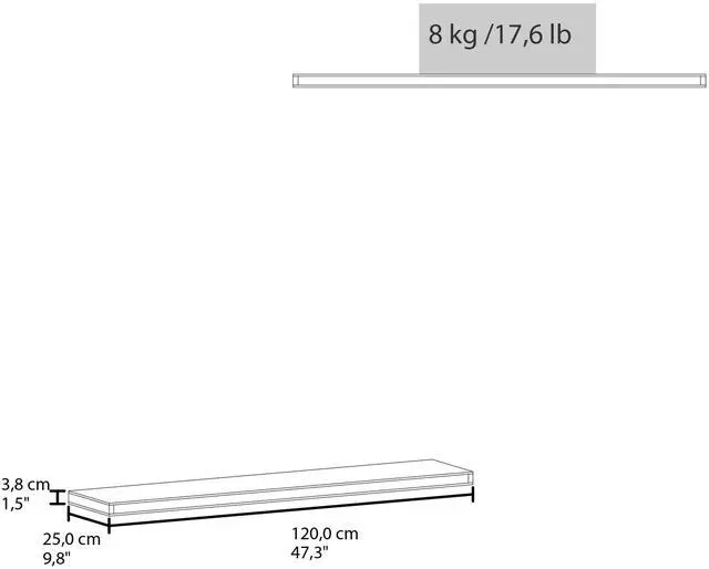 Alt view image 3 of 7 - Ecco 47" Wide Floating Shelves Set of 2, Shelves for Wall Decor for Bedroom, Bathroom Storage Shelves, Book Shelves for Living Room Matt Gray