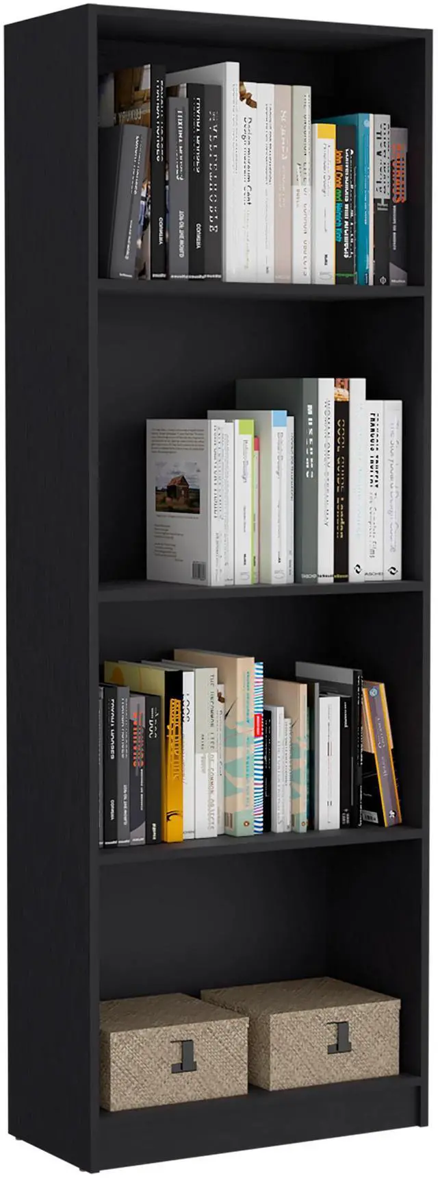 Alt view image 3 of 7 - Black Tier Storage Shelves Bookcase