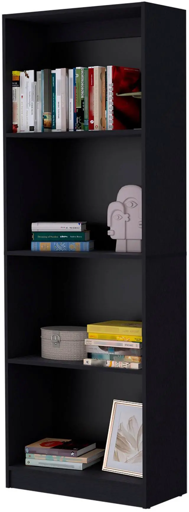 Alt view image 4 of 7 - Black Tier Storage Shelves Bookcase