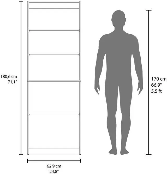 Alt view image 7 of 7 - Home 2-Door Bookcase, Modern Storage Unit With Dual Doors And Multi-Tier Shelves, Natural Oak