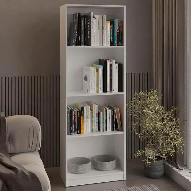 Alt view image 6 of 7 - White Tier Storage Shelves Bookcase