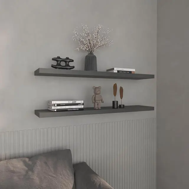 Main image of Floating Shelves 1.50" H, with 2 Shelf, Matt Gray