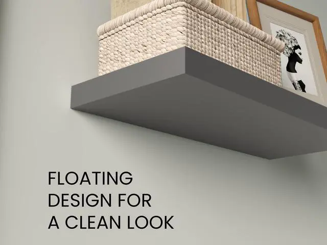 Alt view image 6 of 7 - Floating Shelves 1.50" H, 2 Shelves, Matt Gray