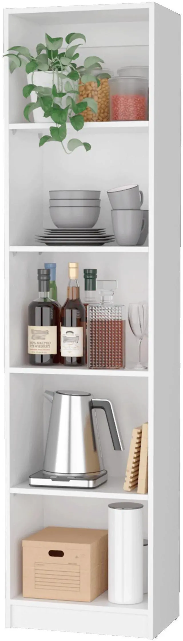 Alt view image 6 of 7 - Sutton Slim Bookcase with Modern 5-Shelf Design