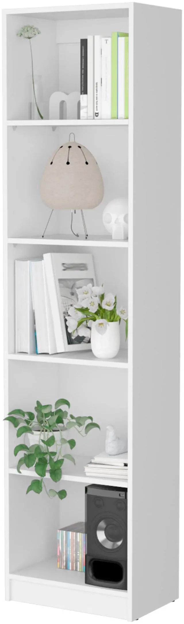 Alt view image 4 of 7 - Sutton Slim Bookcase with Modern 5-Shelf Design