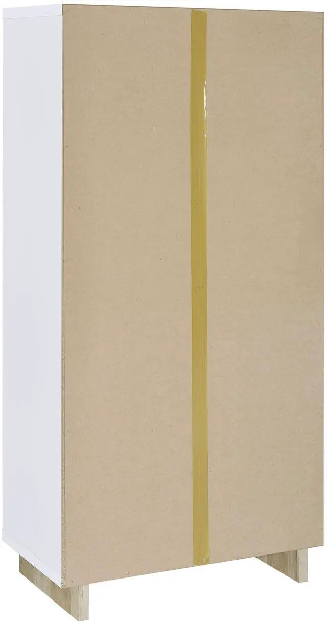 Alt view image 7 of 7 - Geilys White and Distressed Pine 65-inch 8-shelf Bookcase