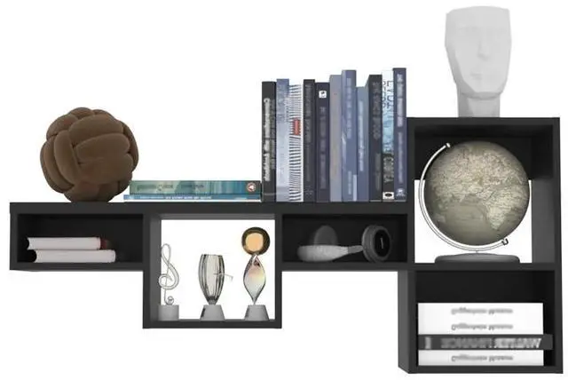 Alt view image 6 of 7 - Wall Shelf Kiowa, Office, Black