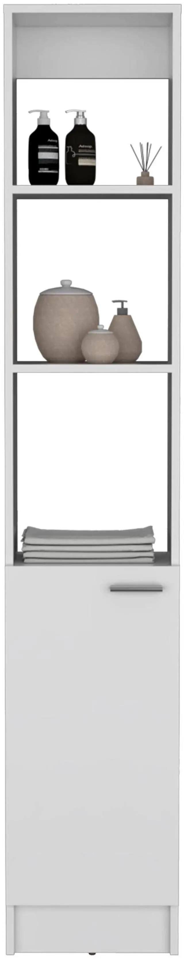 Alt view image 2 of 7 - Linen Cabinet, 1 Door, 6 Shelves, White