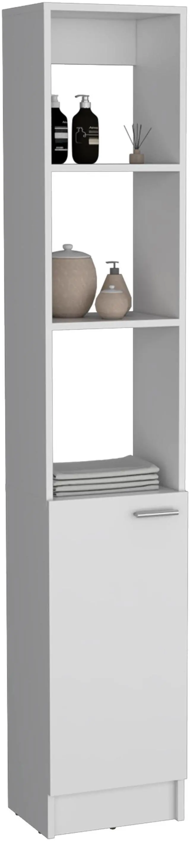 Alt view image 6 of 7 - Linen Cabinet, 1 Door, 6 Shelves, White