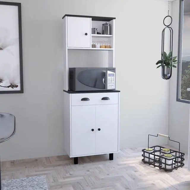 Main image of Salem Kitchen Pantry with 2 Cabinets, 2 Open Shelves, and Drawer